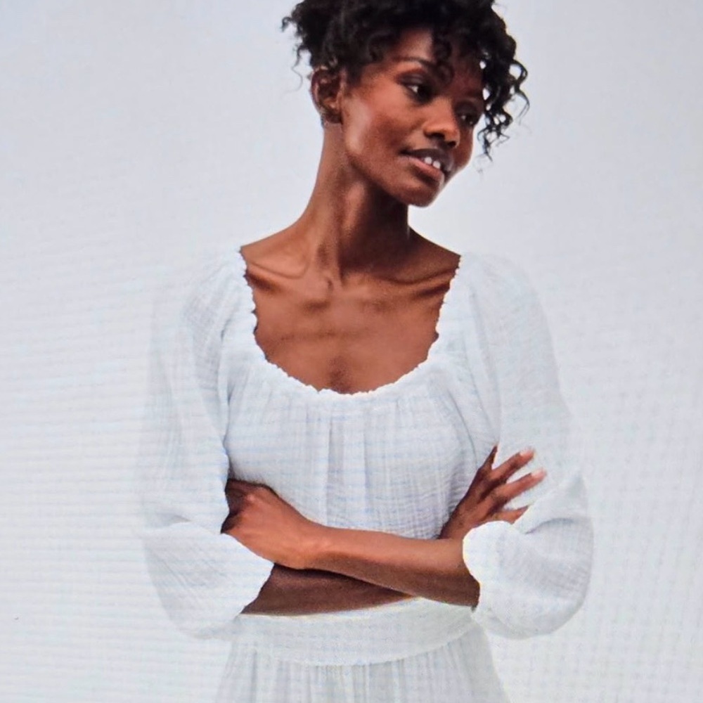 Michael Stars Double Gauze Square Neck Cropped Top